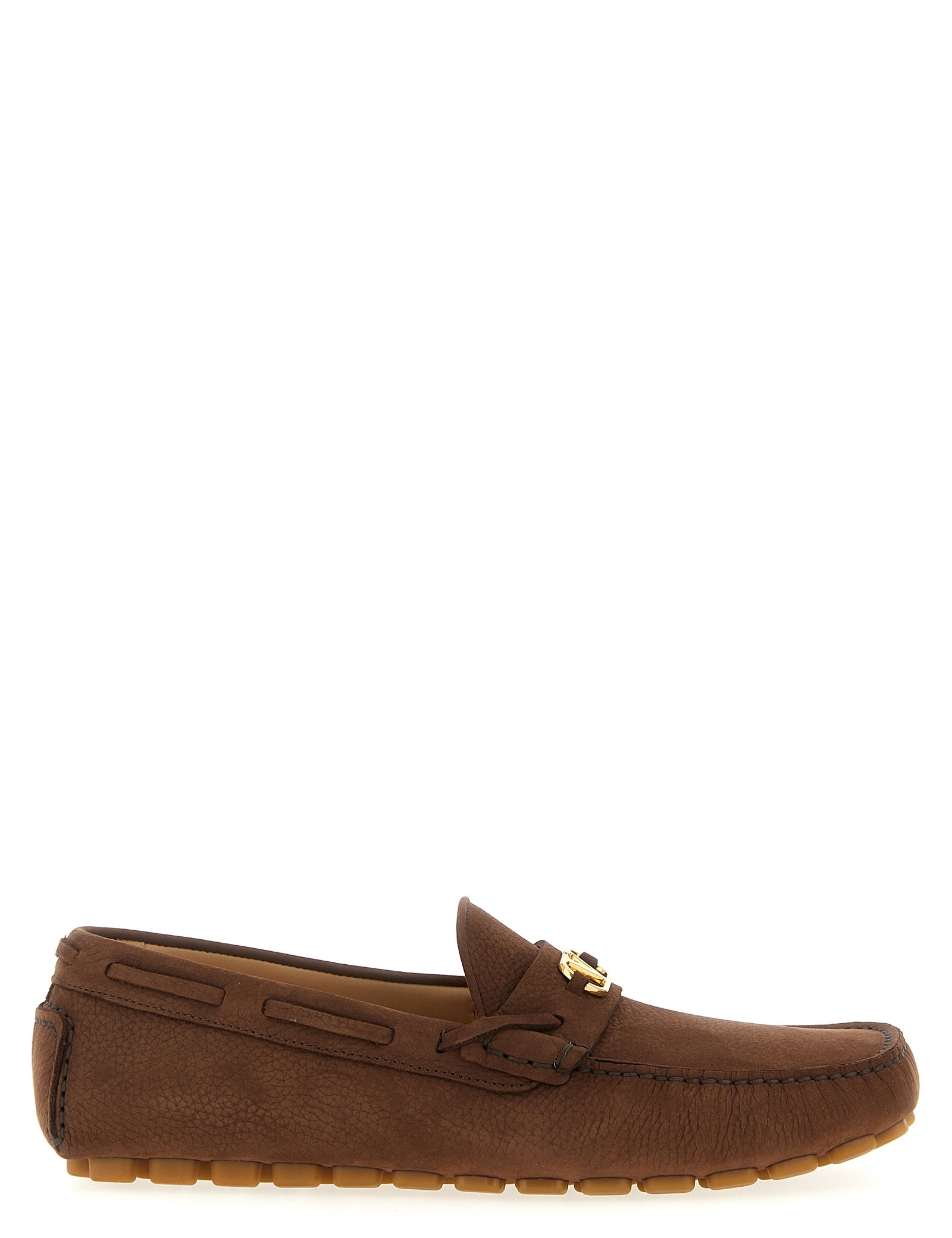 Valentino Garavani Brown Calfskin Slip-On Loafers