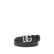 Dolce & Gabbana Black Calf Leather Regular Belt