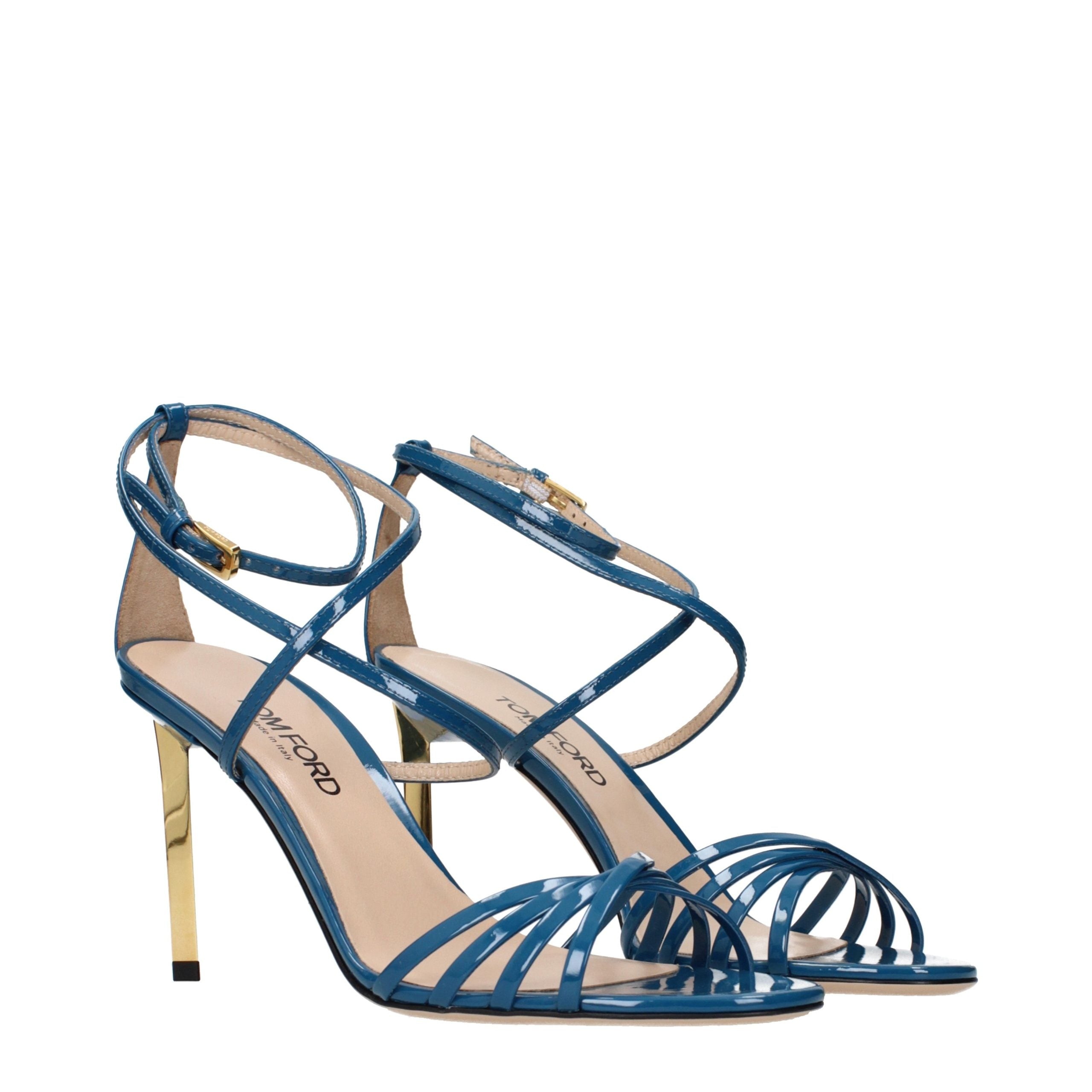 Tom Ford Blue Patent Leather Stiletto Heel Sandals