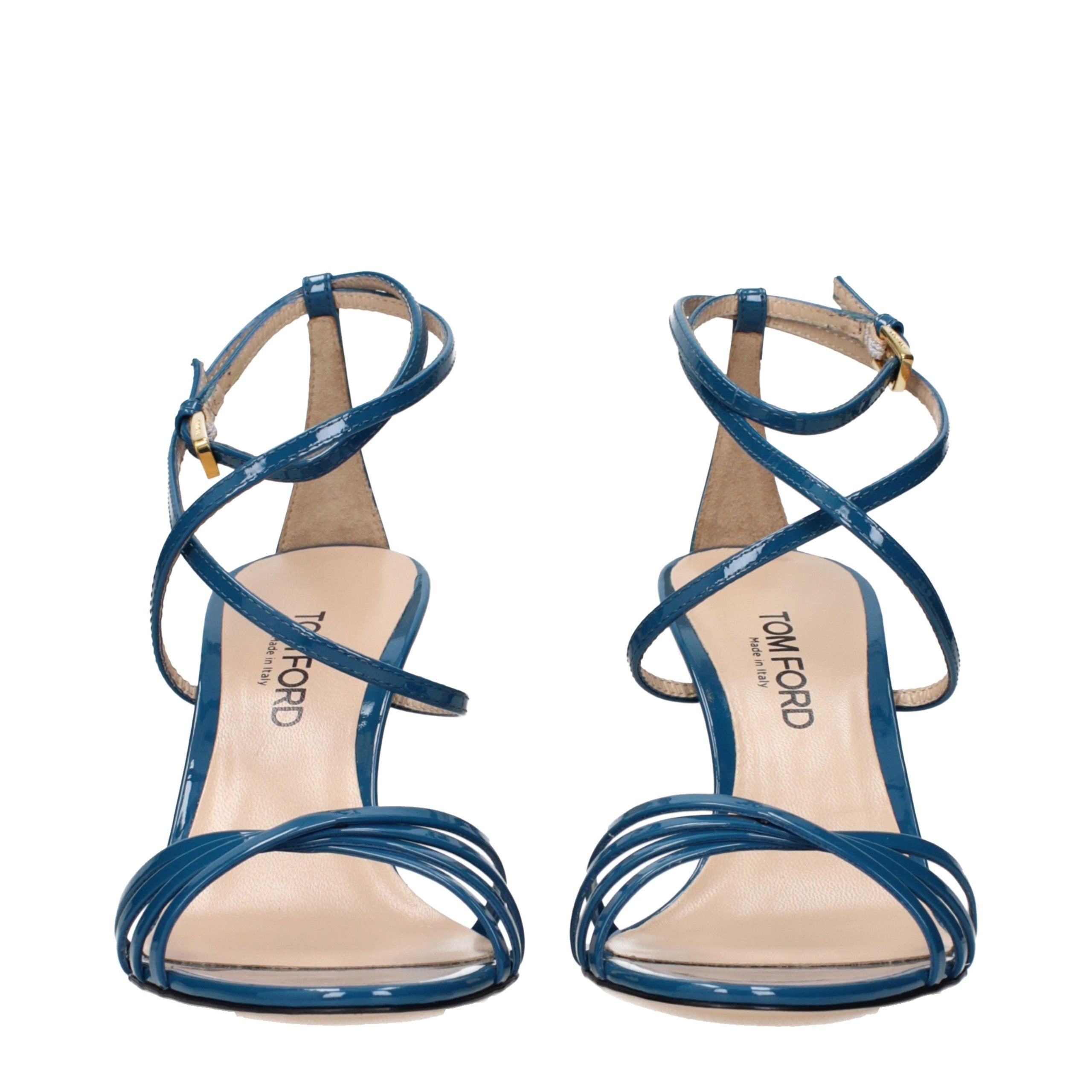 Tom Ford Blue Patent Leather Stiletto Heel Sandals