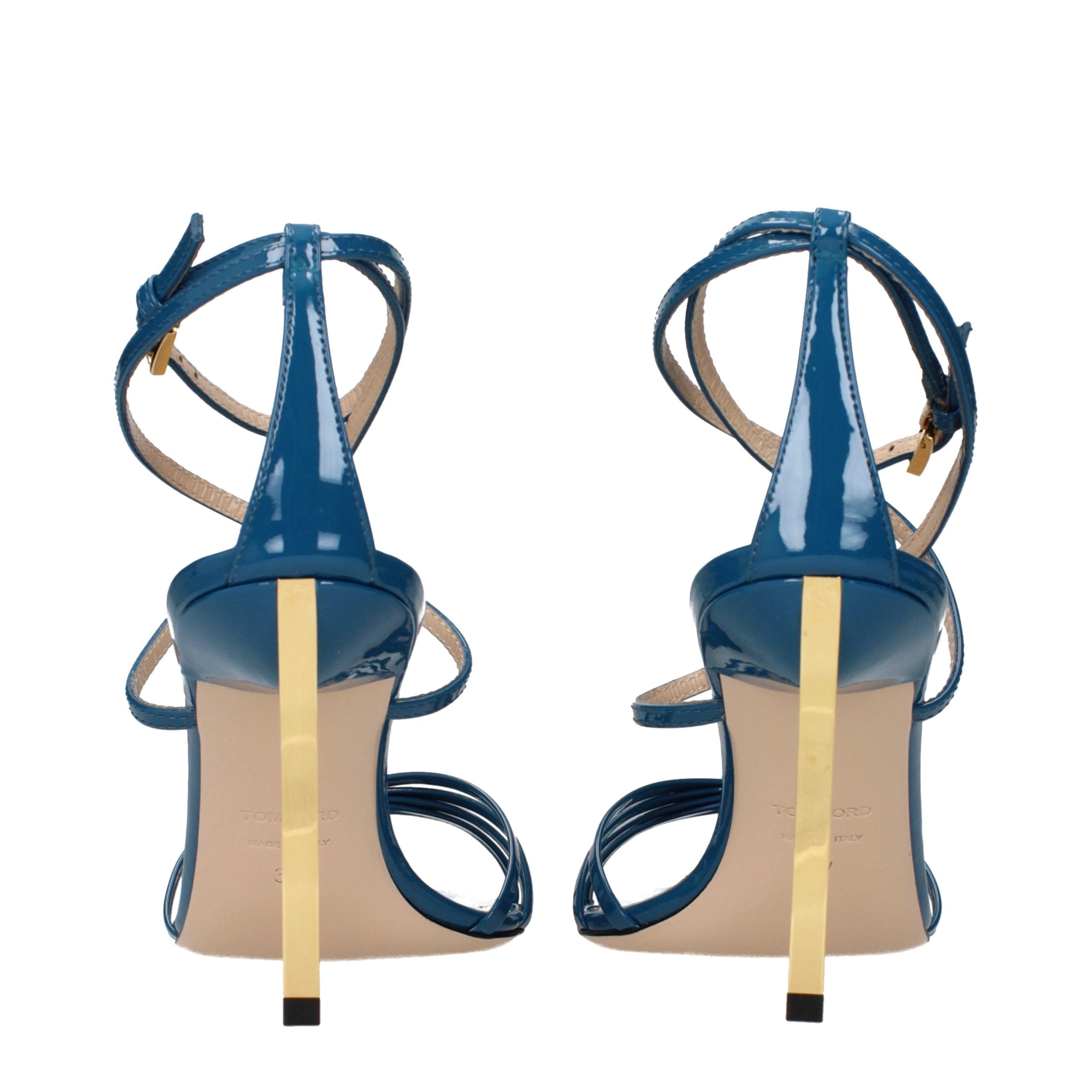 Tom Ford Blue Patent Leather Stiletto Heel Sandals