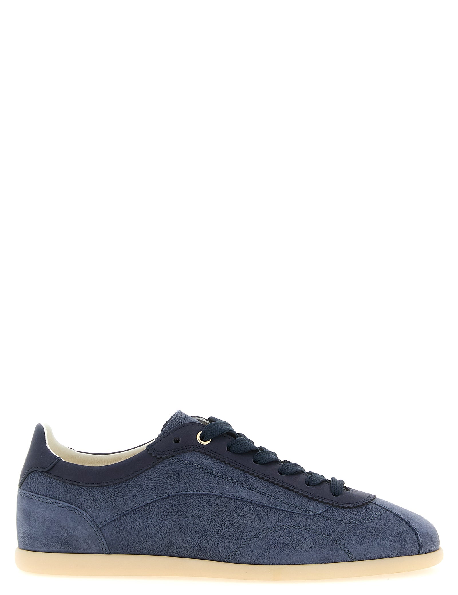 Brunello Cucinelli Blue Calfskin Low Top Sneakers