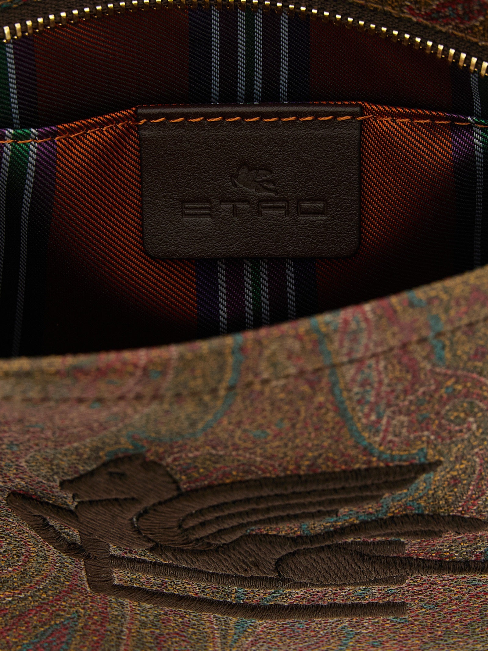 Etro Multicolor Cotton Paisley Jacquard Clutch Bag