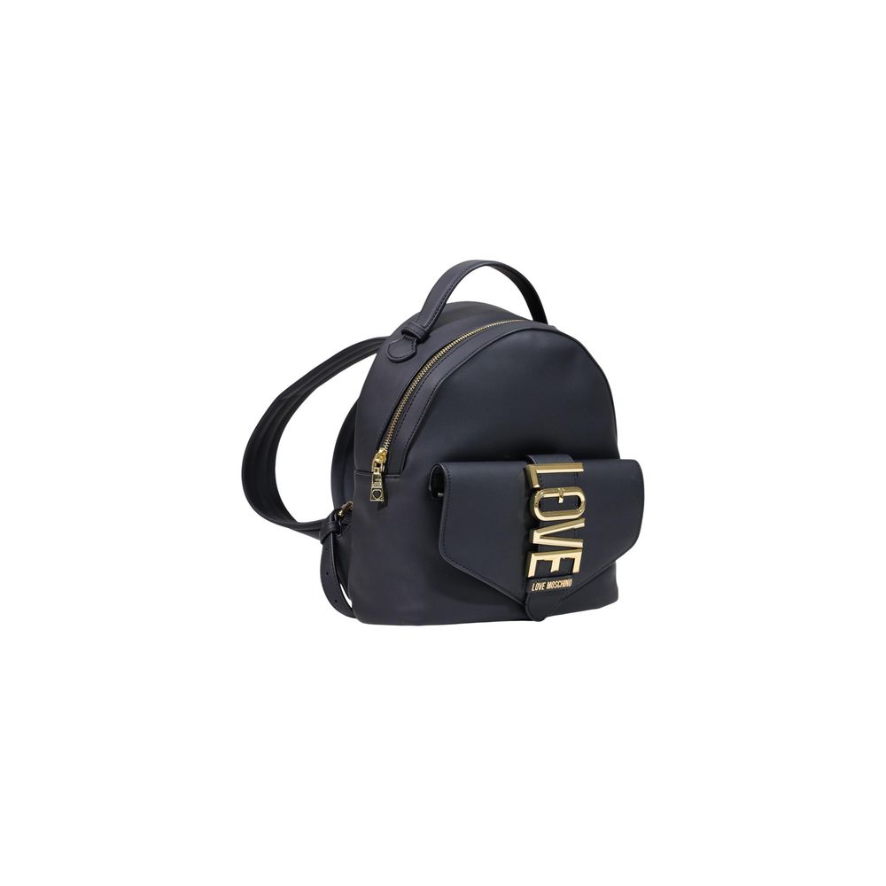 Love Moschino Black Polyurethane Backpack