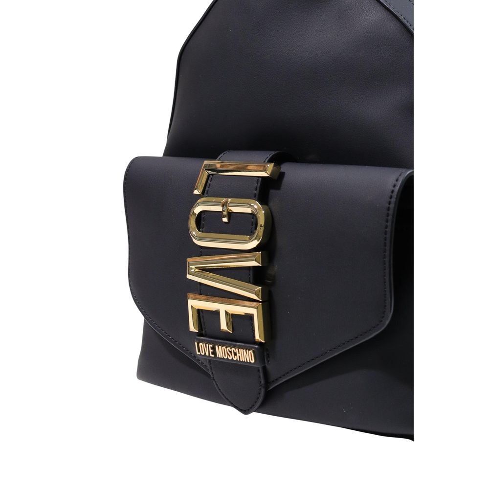 Love Moschino Black Polyurethane Backpack