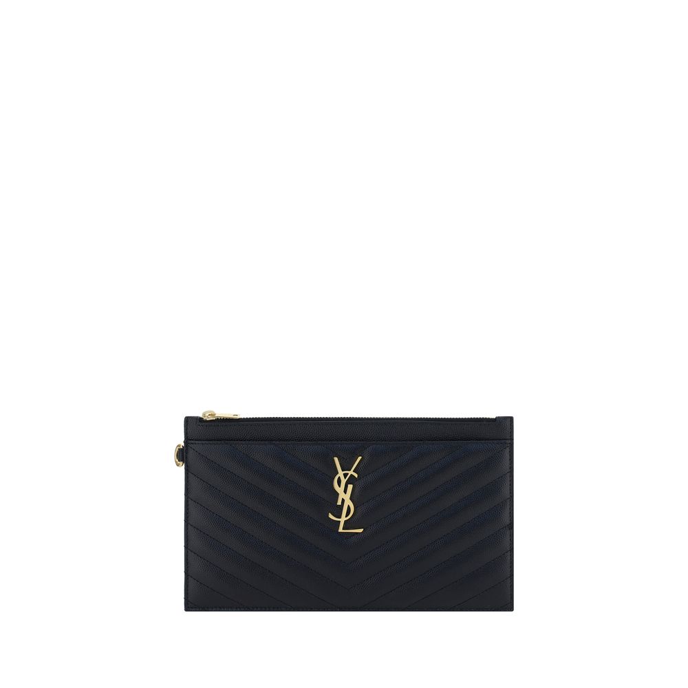 Saint Laurent Black Calf Leather Clutch