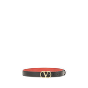 Valentino Garavani Black Calf Leather Reversible Belt