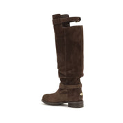Jimmy Choo Brown Calf Leather Over The Knee Boots