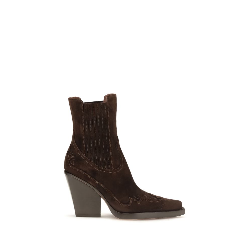 Paris Texas Brown Calf Leather Ankle Boots