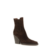 Paris Texas Brown Calf Leather Ankle Boots