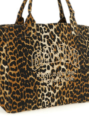 Ganni Brown Recycled Cotton Tote Bag