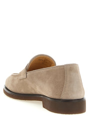 Brunello Cucinelli Light Gray Calfskin Slip-On Loafers