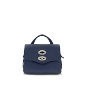 Zanellato Blue Calf Leather Daily Postina Shoulder Bag