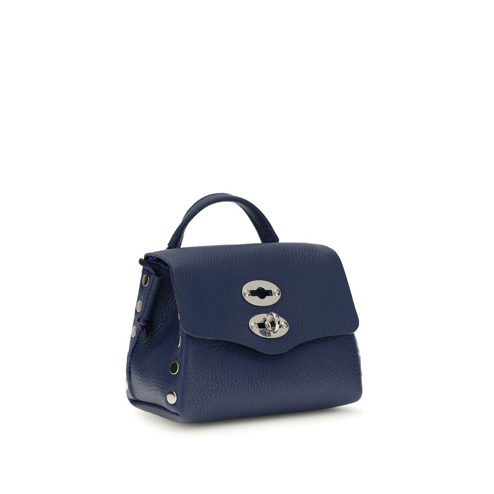 Zanellato Blue Calf Leather Daily Postina Shoulder Bag