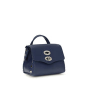 Zanellato Blue Calf Leather Daily Postina Shoulder Bag