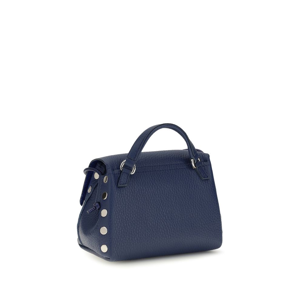 Zanellato Blue Calf Leather Daily Postina Shoulder Bag