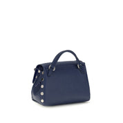 Zanellato Blue Calf Leather Daily Postina Shoulder Bag