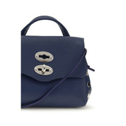 Zanellato Blue Calf Leather Daily Postina Shoulder Bag