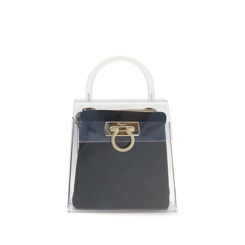 Ferragamo Black PVC Top Handle Handbag