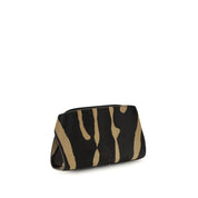 Ferragamo Brown Zebra-Print Calf Hair Shoulder Bag