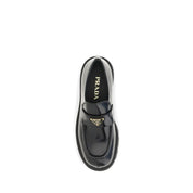 Prada Black Brushed Calf Leather Slip-On Loafers