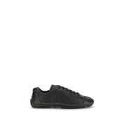 Prada Black Calf Leather Low Top Sneakers