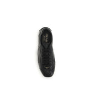 Prada Black Calf Leather Low Top Sneakers