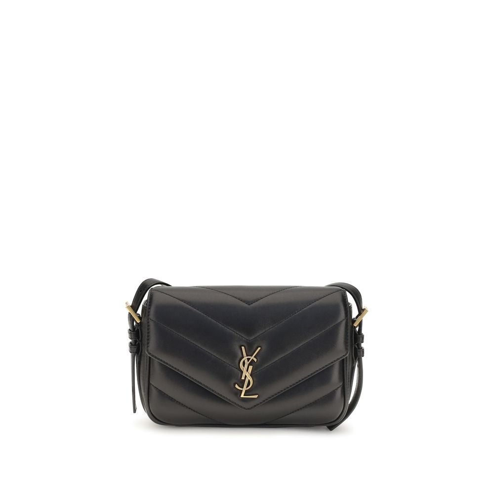 Saint Laurent Black Lambskin Shoulder Bag