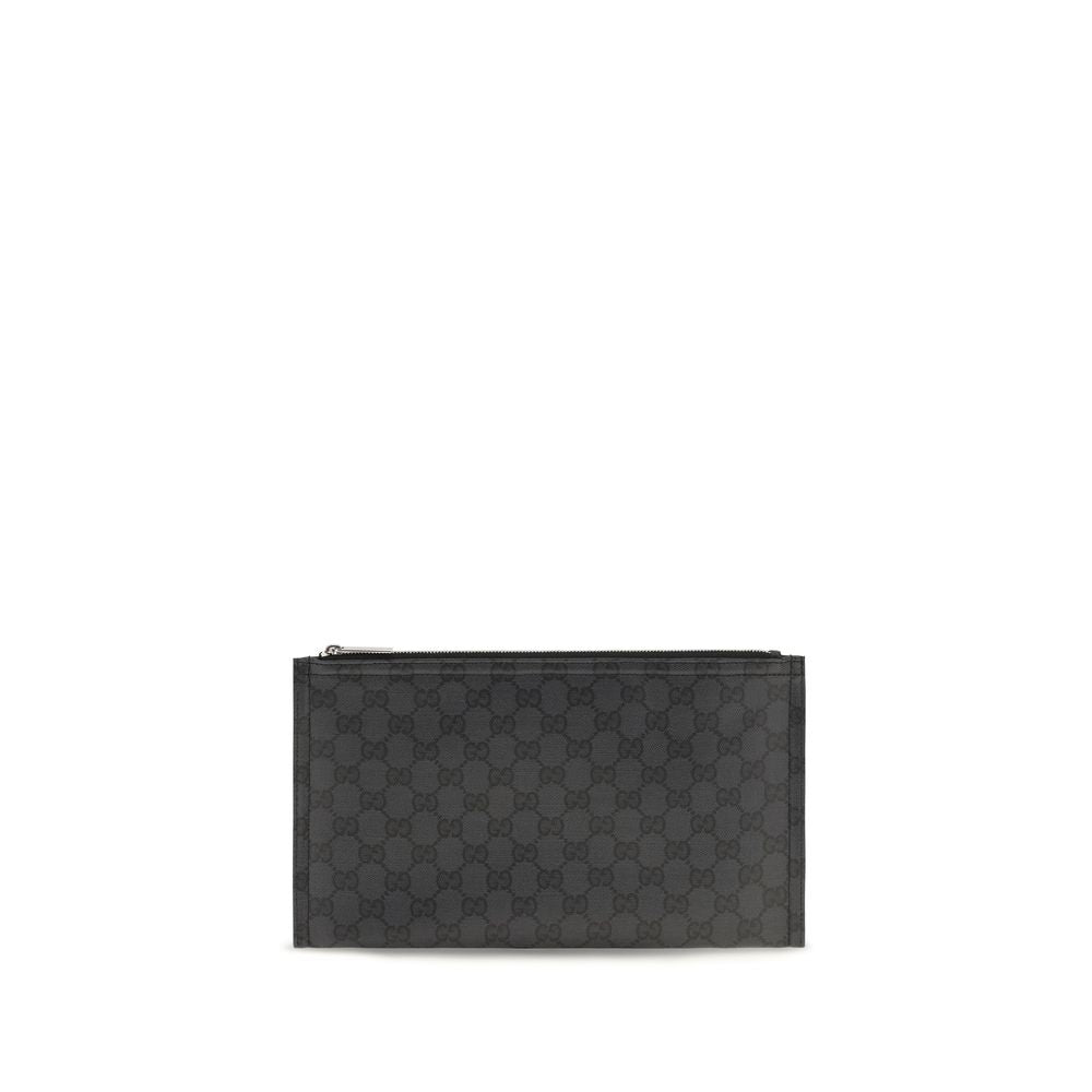 Gucci Black Coated GG canvas Shoulder Bags