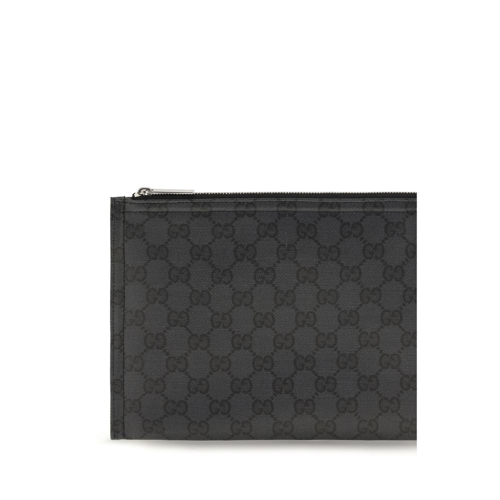Gucci Black Coated GG Canvas Shoulder Bag
