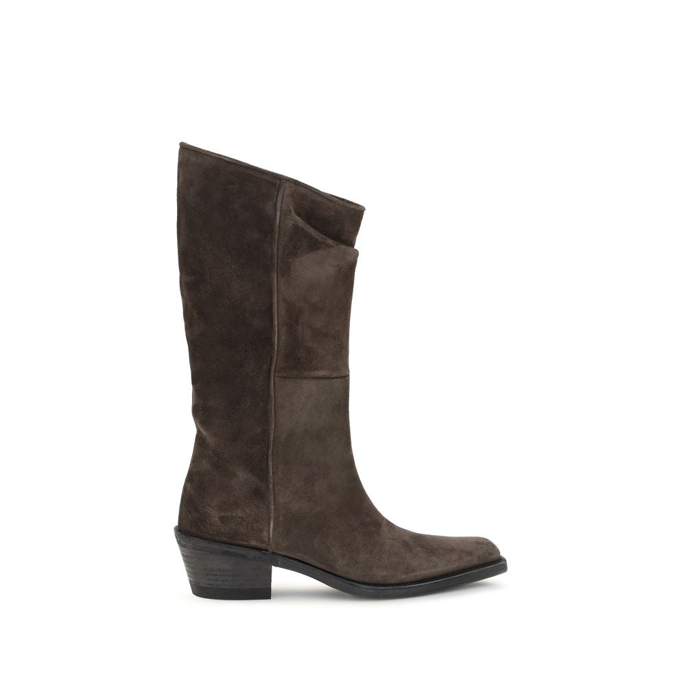 Khaite Brown Suede Ankle Boots