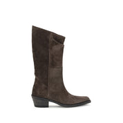 Khaite Brown Suede Ankle Boots