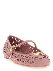 Valentino Garavani Pink Polyvinyl Ballet Flats