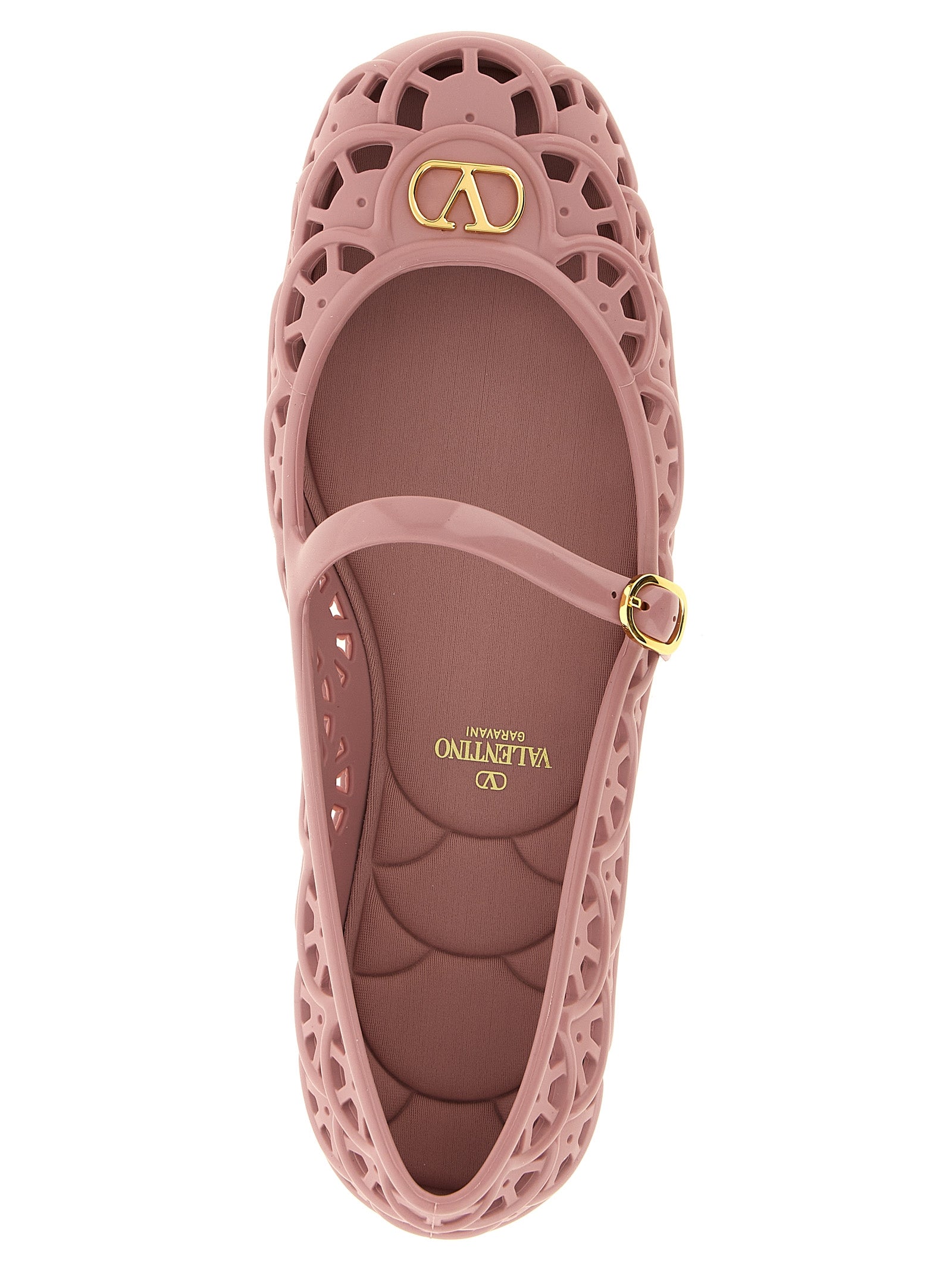 Valentino Garavani Pink Polyvinyl Ballet Flats
