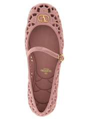 Valentino Garavani Pink Polyvinyl Ballet Flats
