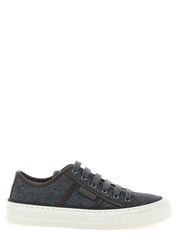 Brunello Cucinelli Gray Virgin Wool Low-Top Sneakers