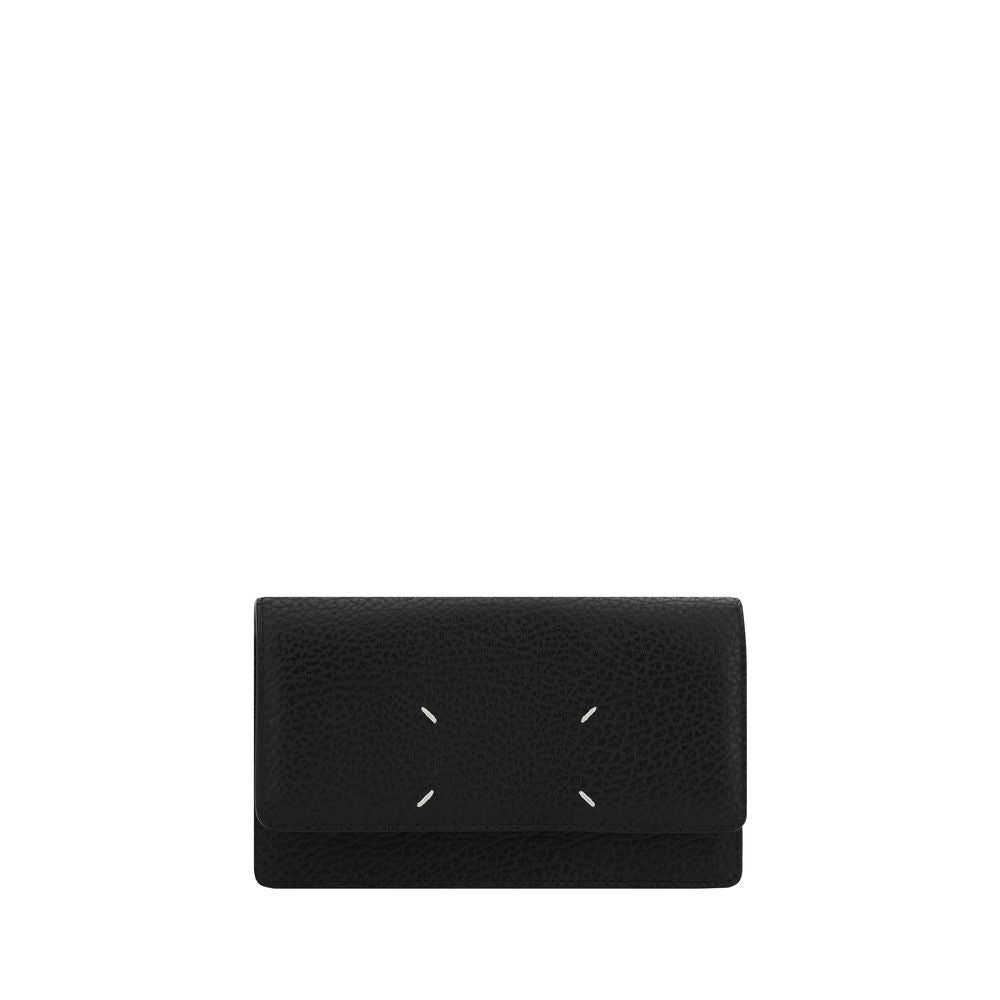 Maison Margiela Black Calf Leather Wallet with Chain
