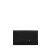 Maison Margiela Black Calf Leather Wallet with Chain