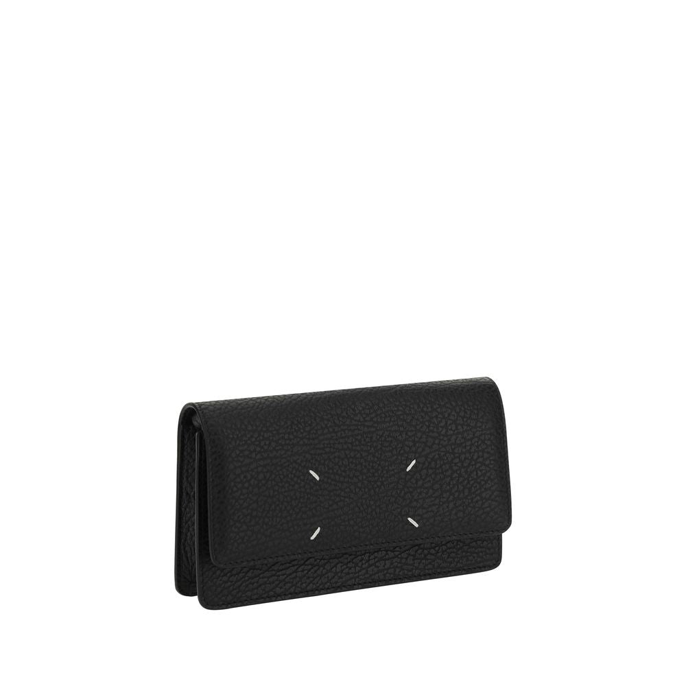 Maison Margiela Black Calf Leather Wallet with Chain