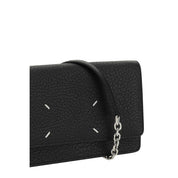 Maison Margiela Black Calf Leather Wallet with Chain