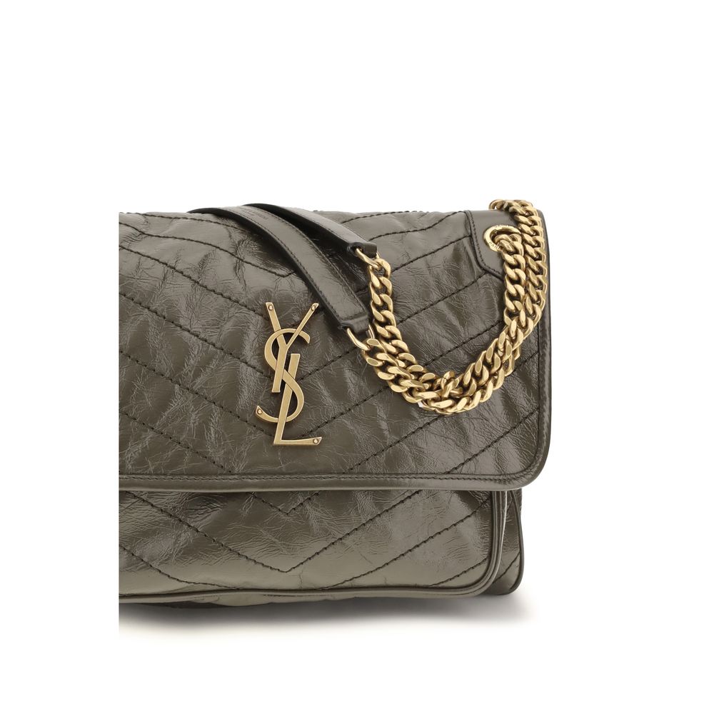 Saint Laurent Bicolor Calf Leather Shoulder Bag