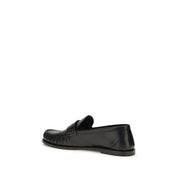 Saint Laurent Black Calf Leather Slip-On Loafers