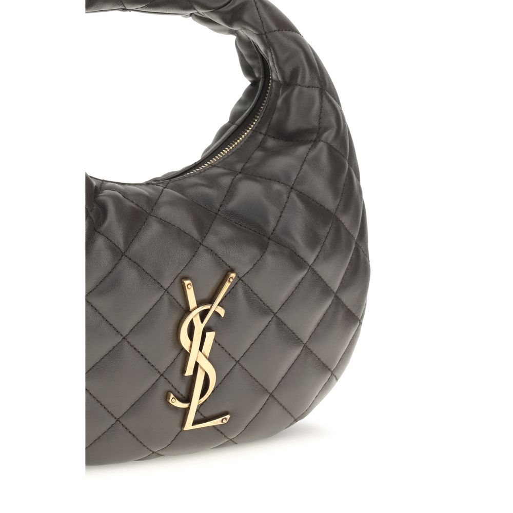 Saint Laurent Gray Lambskin Nappa Shoulder Bag