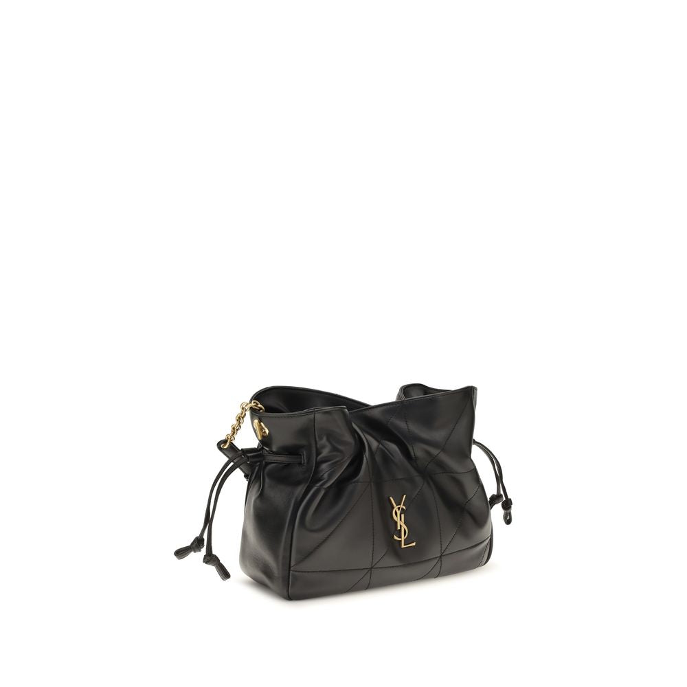 Saint Laurent Black Lambskin Shoulder Bag