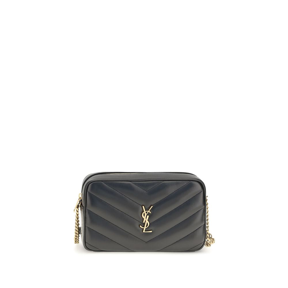 Saint Laurent Black Lambskin Shoulder Bag