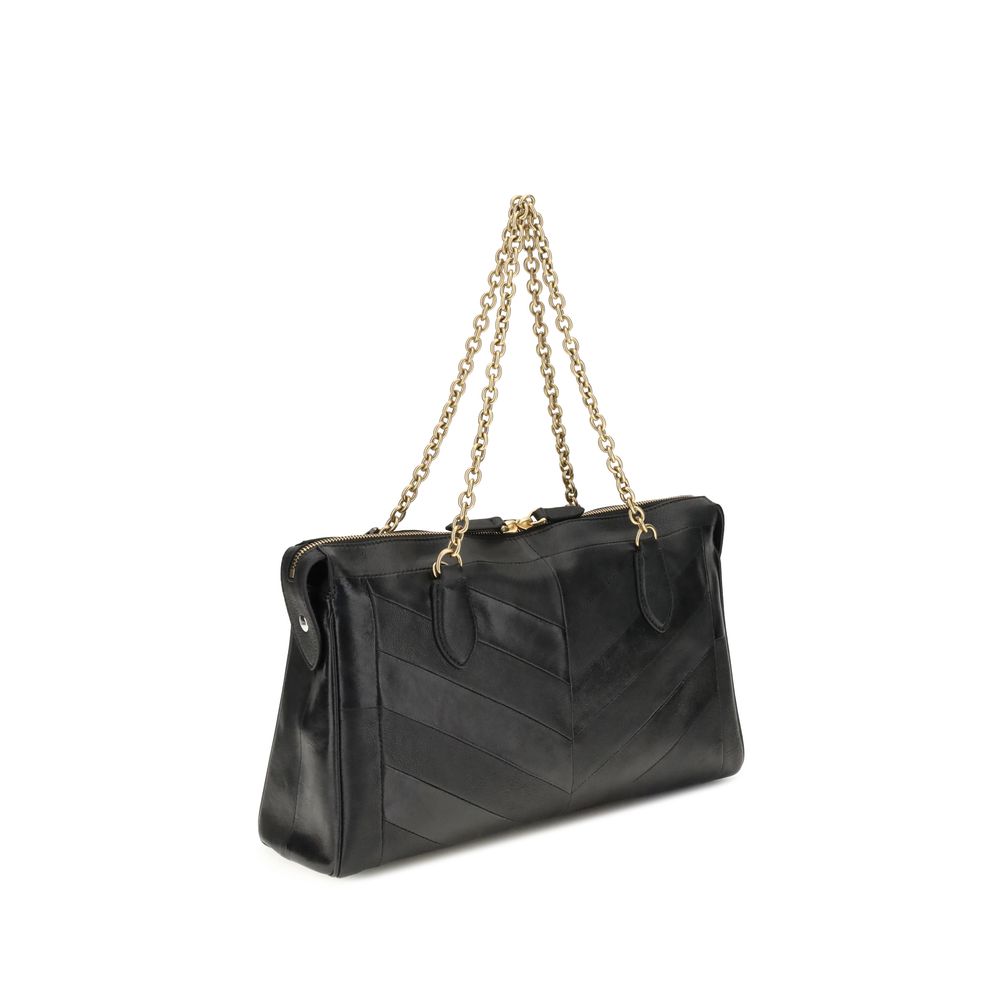 Valentino Garavani Black Suede and Nappa Shoulder Bag