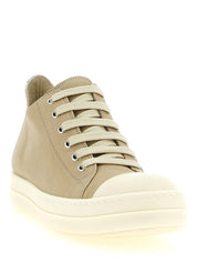 Rick Owens Beige Ram Leather Low Top Sneakers