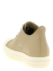 Rick Owens Beige Ram Leather Low Top Sneakers
