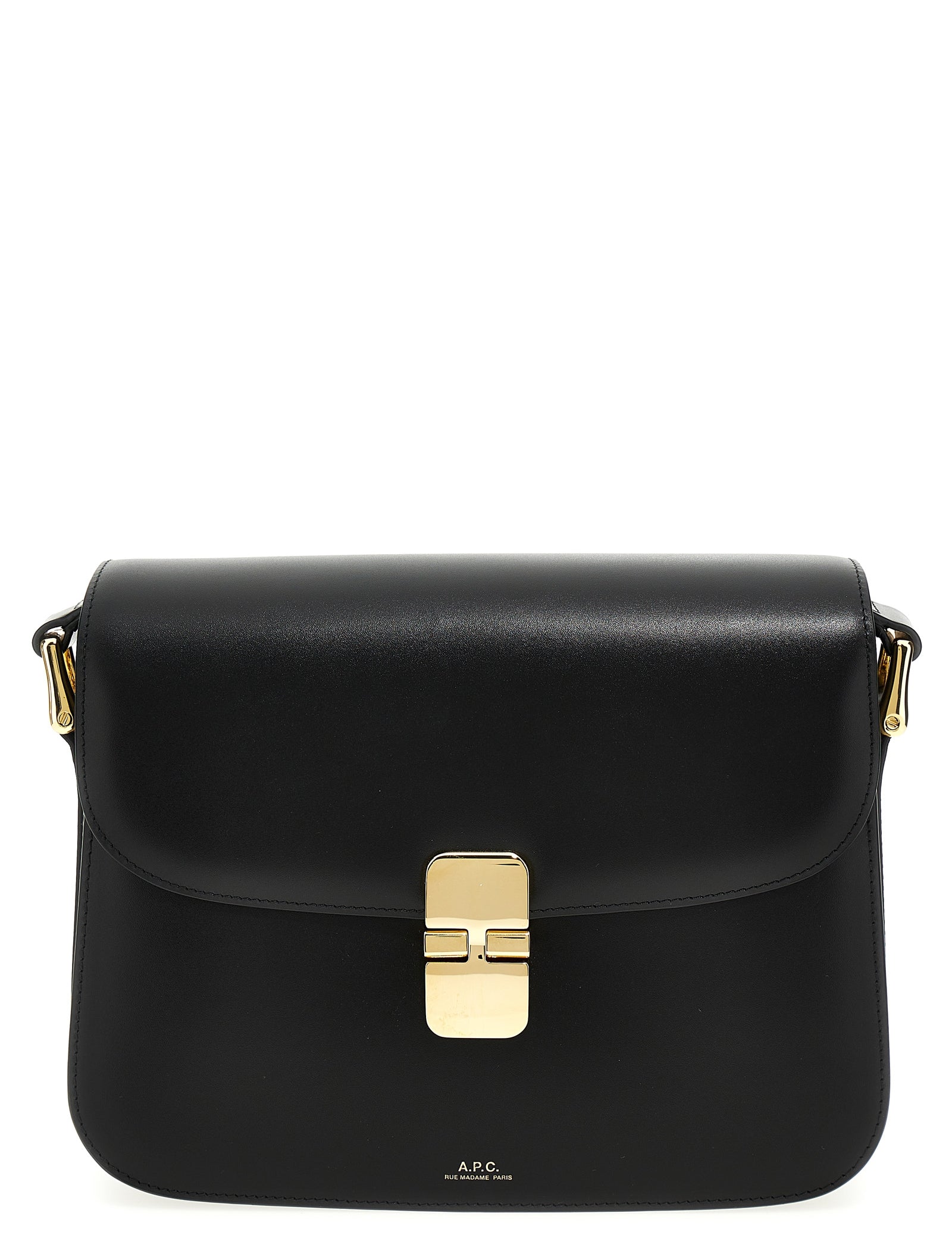 A.P.C. Black Cowhide Leather Crossbody Bag
