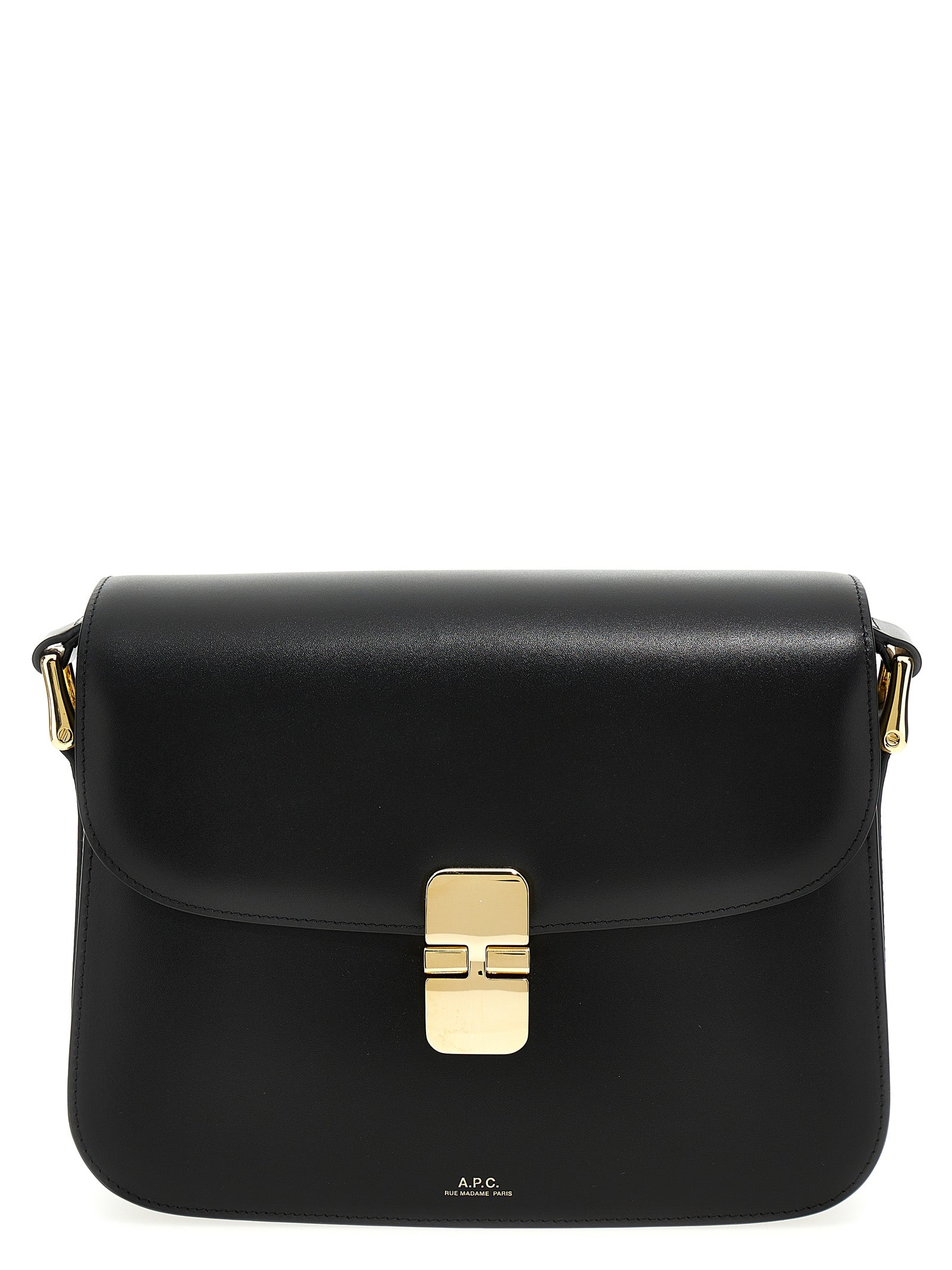 A.P.C. Black Cowhide Leather Crossbody Bag